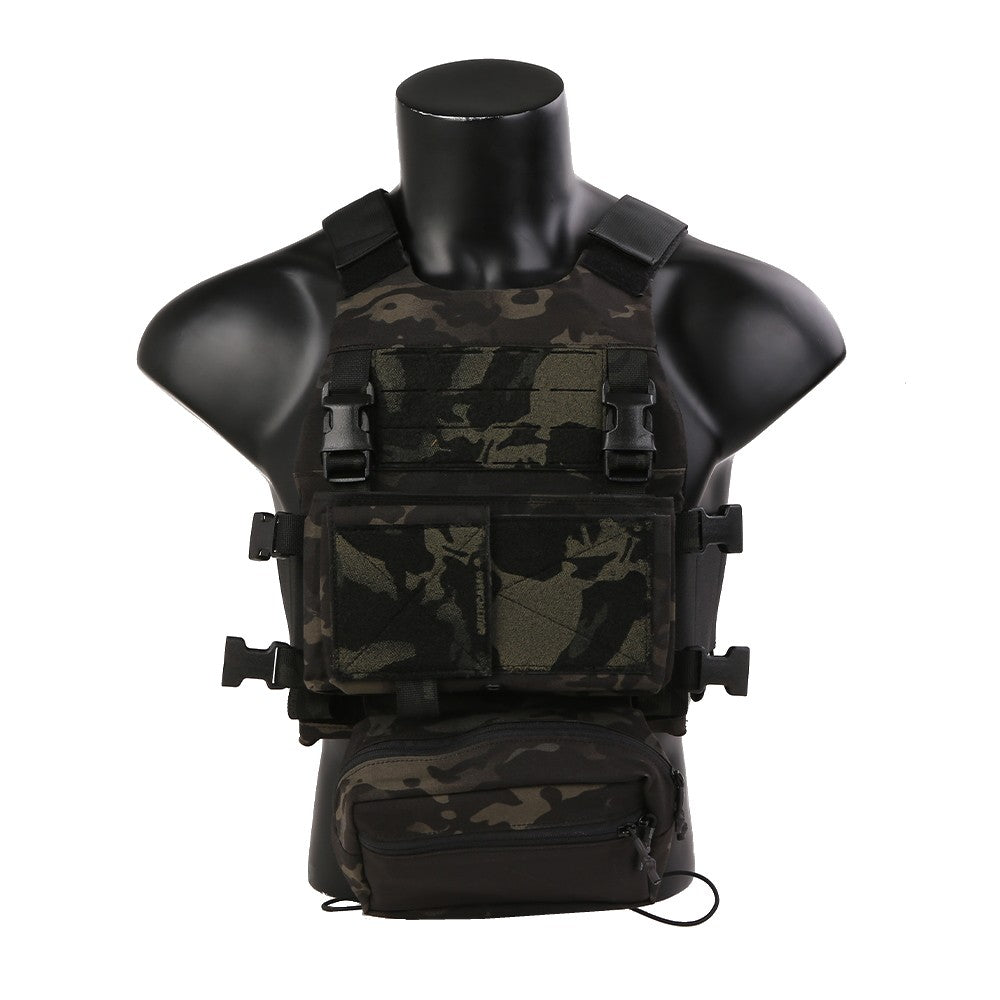 EMERSON GEAR TATICO FCS STYLE COMBAT TACTICAL VEST CON C/MK CHEST RIG MULTICAM BLACK (EM7407MCBK)