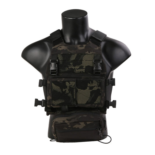 EMERSON GEAR TATICO FCS STYLE COMBAT TACTICAL VEST CON C/MK CHEST RIG MULTICAM BLACK (EM7407MCBK)