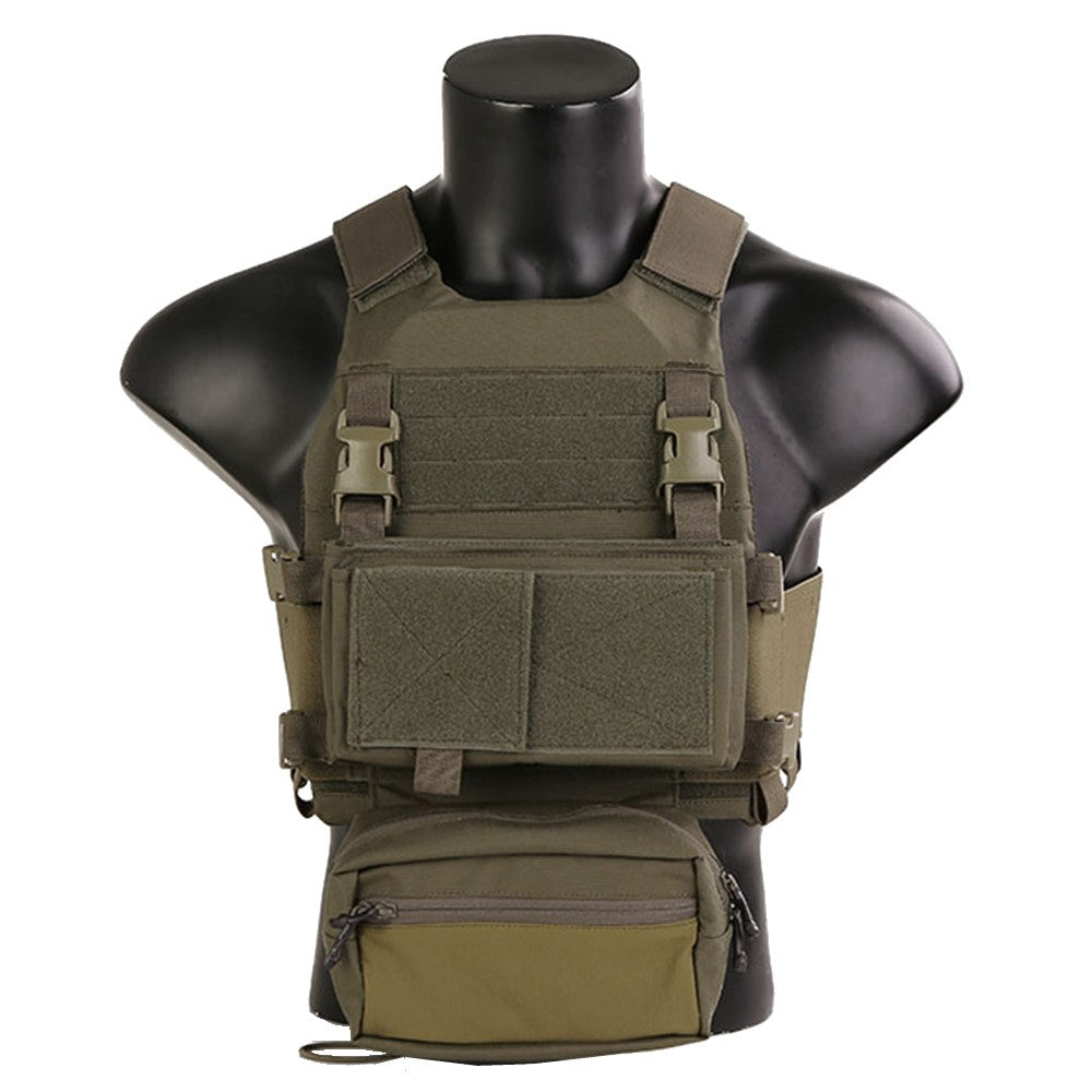 EMERSON GEAR TATICO FCS STYLE COMBAT TACTICAL VEST CON C/MK CHEST RIG VERDE RG  RANGER GREEN (EM7407RG)