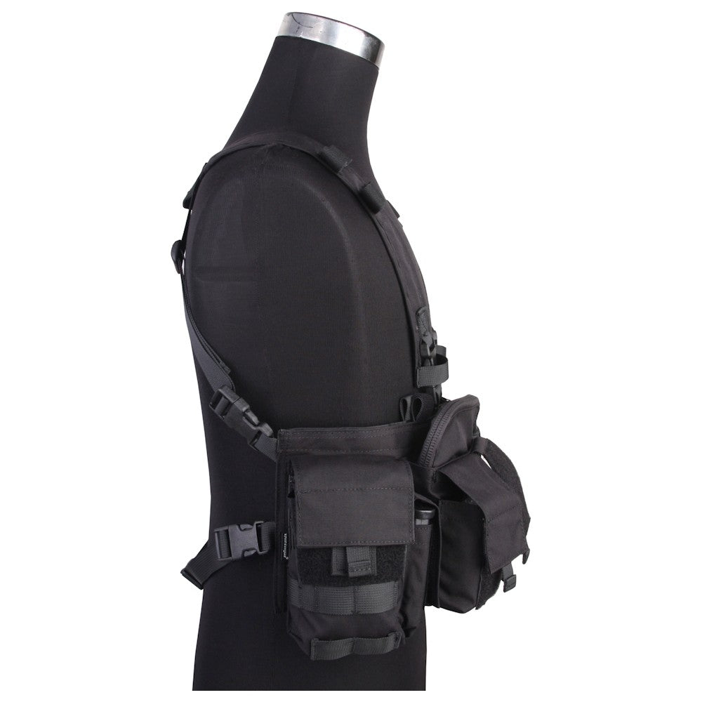 EMERSON GEAR TATTICO SPLIT FRONT TACTICAL CHEST RIG NERO BLACK (EM7451F)