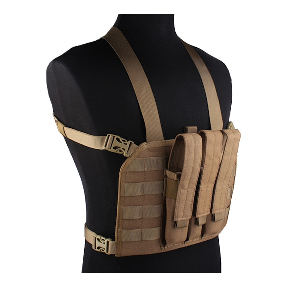 EMERSON GEAR TATTICO TACTICAL CHEST RIG CON PORTA CARICATORI SMG MP7 CB COYOTE BROWN (EM7445D)