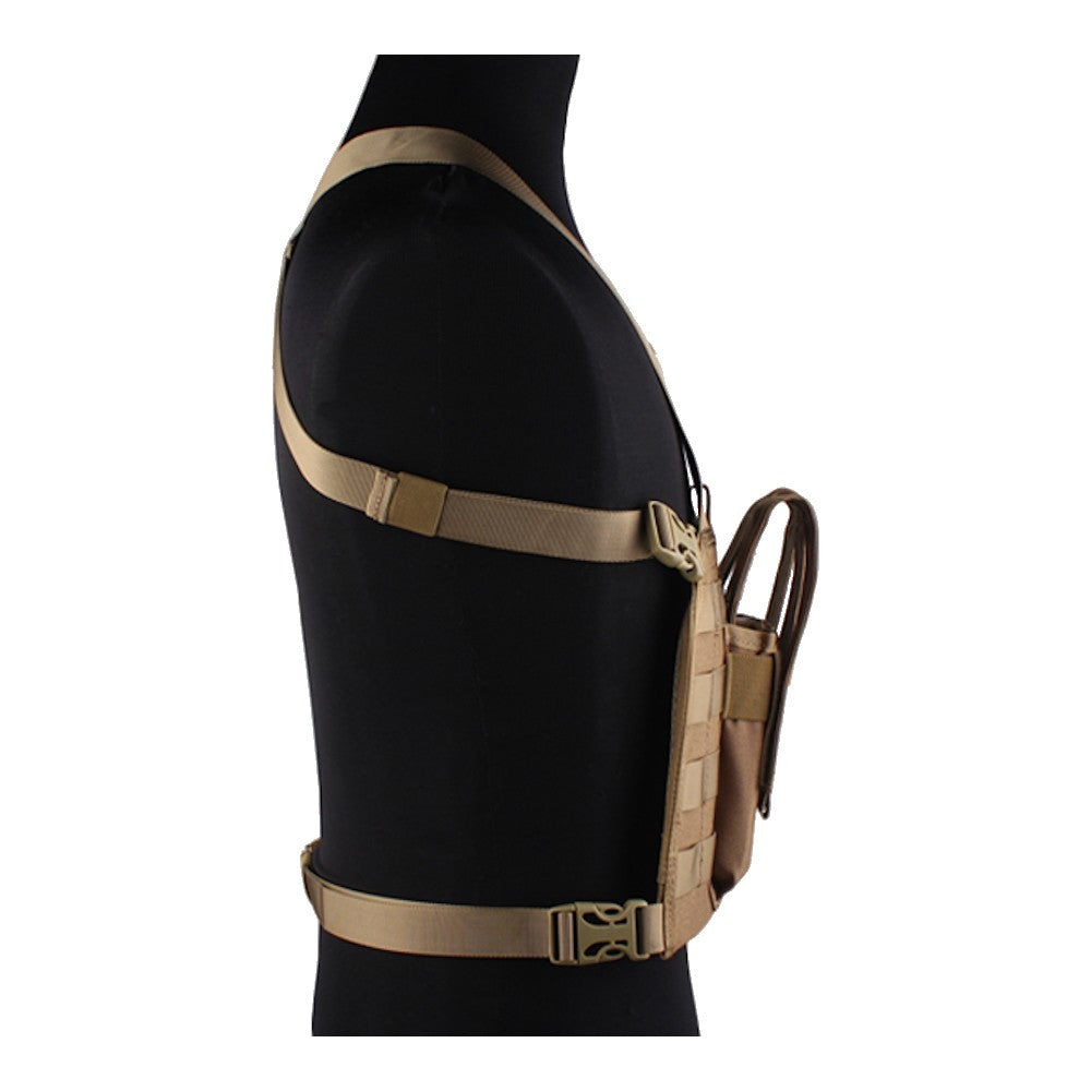 EMERSON GEAR TATTICO TACTICAL CHEST RIG CON PORTA CARICATORI SMG MP7 CB COYOTE BROWN (EM7445D)