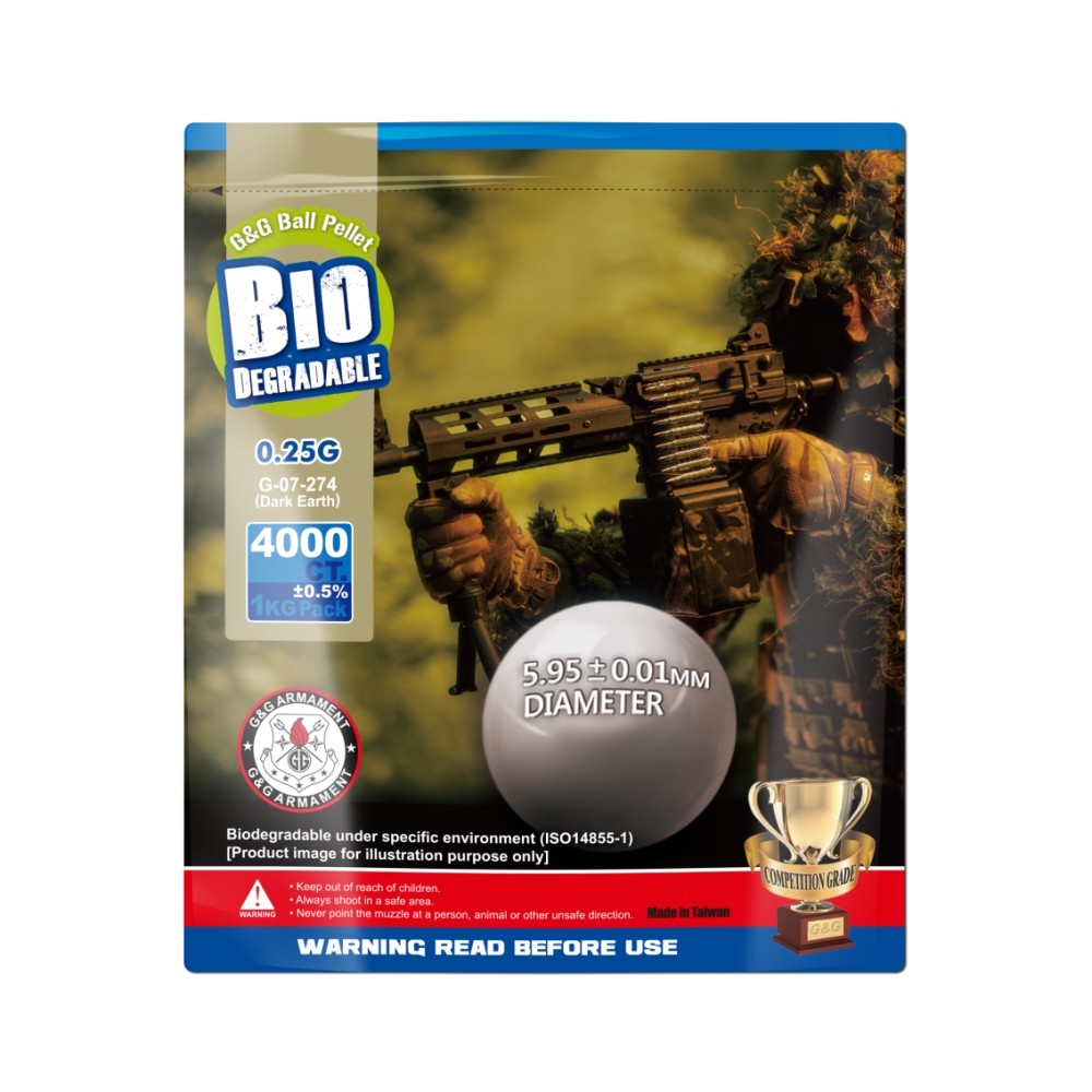G&G PALLINI BIODEGRADABILI 0.25g DARK EARTH BUSTA 1Kg (G07274)
