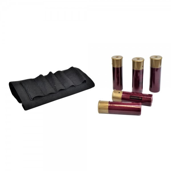 JS-TACTICAL TASCA GIBERNA PORTA CAL 12 DA POMPA ELASTICA NERA (PB580)