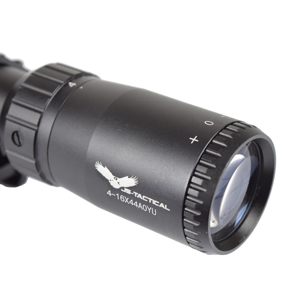 JS-TACTICAL OTTICA ILLUMINATA ZOOM 4-16X LENTE 44mm RETICOLO ILLUMINATO NERA (JS-4-16X44AOYU)