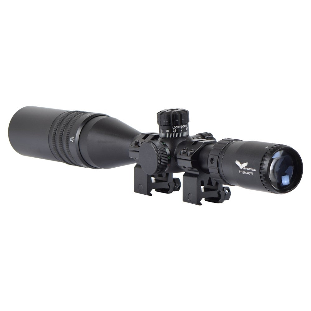 JS-TACTICAL OTTICA ILLUMINATA ZOOM 4-16X LENTE 44mm RETICOLO ILLUMINATO NERA (JS-4-16X44AOYU)