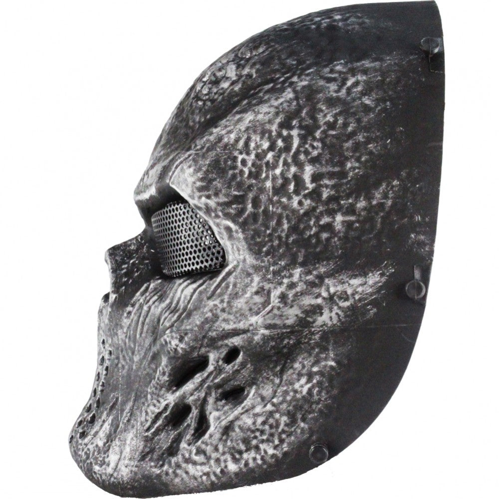 WOSPORT MASCHERA PROTEZIONE INTEGRALE TESCHIO BLOODED SKULL NERO E SILVER (WO-MA79S)