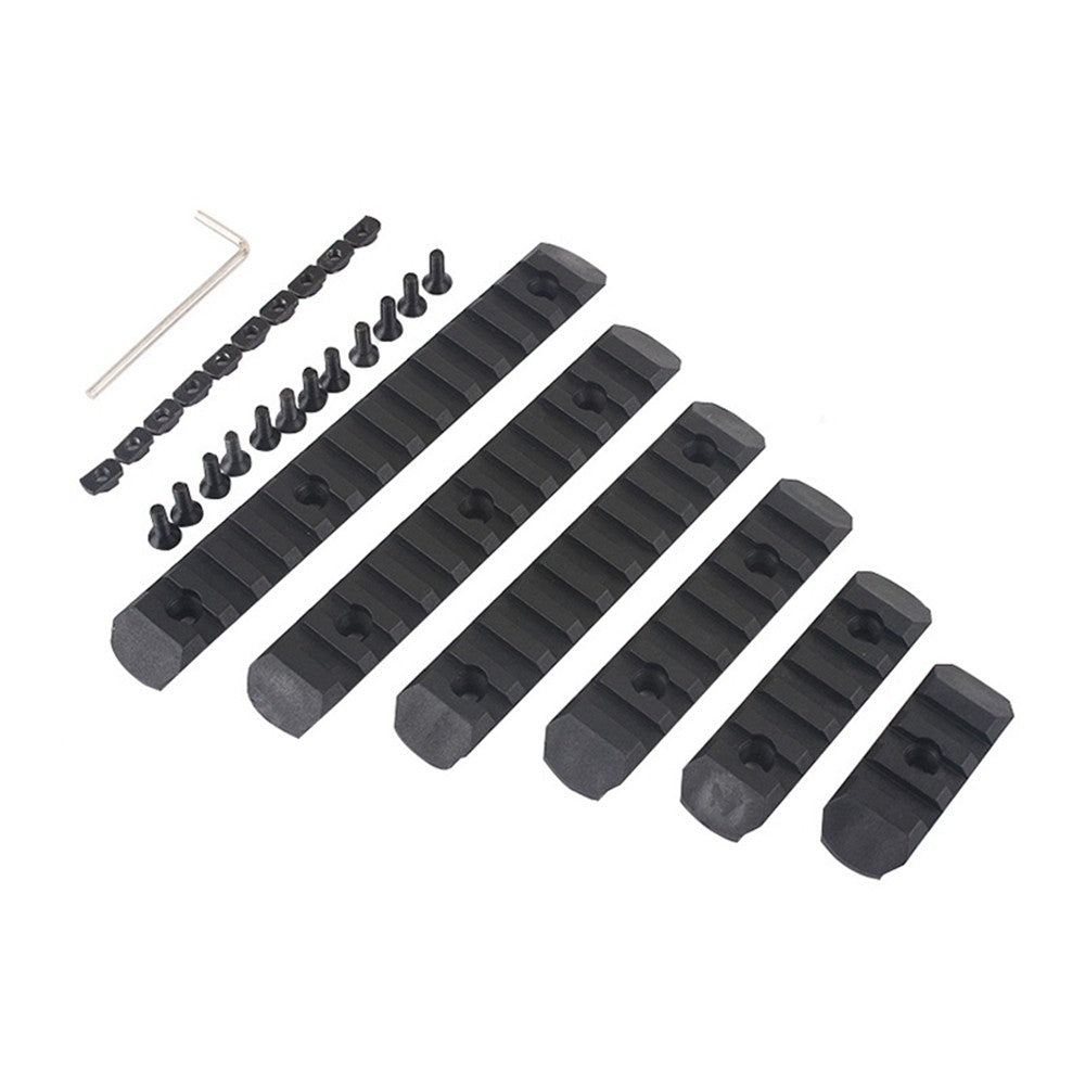 MP SET 6 SLITTE 20mm IN POLIMERO PER KEYMOD E M-LOK NERO (MP2013-B)
