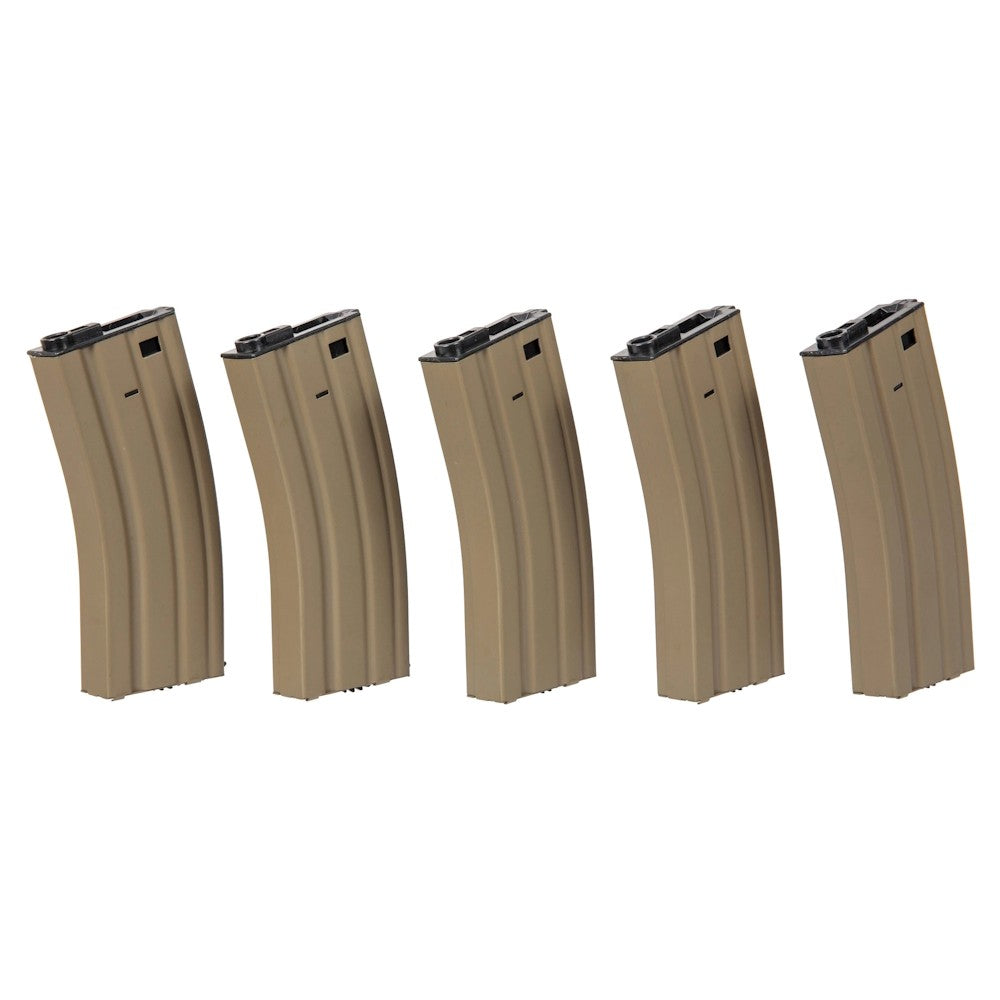 SPECNA ARMS SET 5 CARICATORI MAGGIORATI 300 COLPI PER SERIE M4 / M16 TAN (SPE-05-025487)