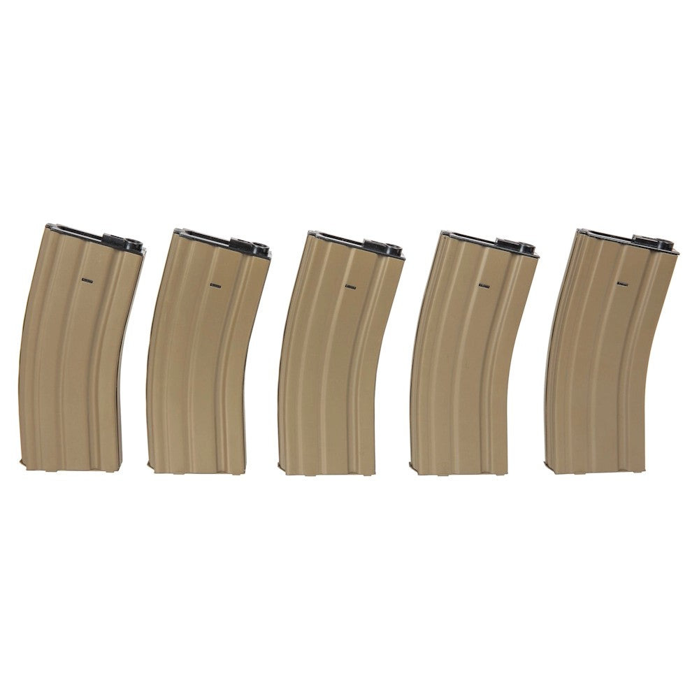 SPECNA ARMS SET 5 CARICATORI MAGGIORATI 300 COLPI PER SERIE M4 / M16 TAN (SPE-05-025487)