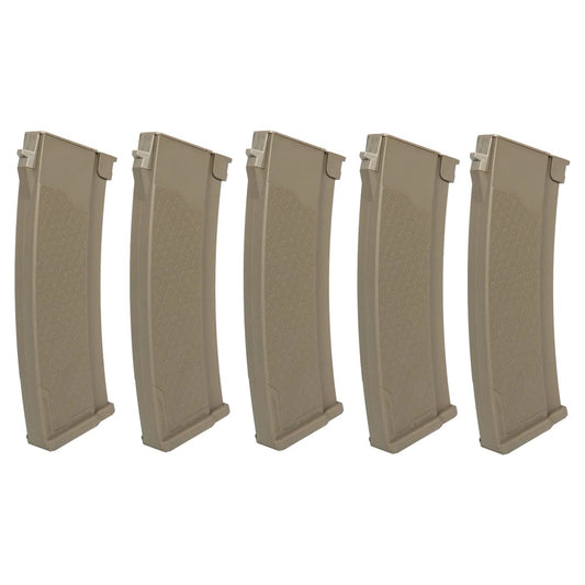 SPECNA ARMS SET 5x CARICATORI MAGGIORATI  HI-CAP S-MAG 380 COLPI PER SERIE AK J TAN (SPE-05-032797)
