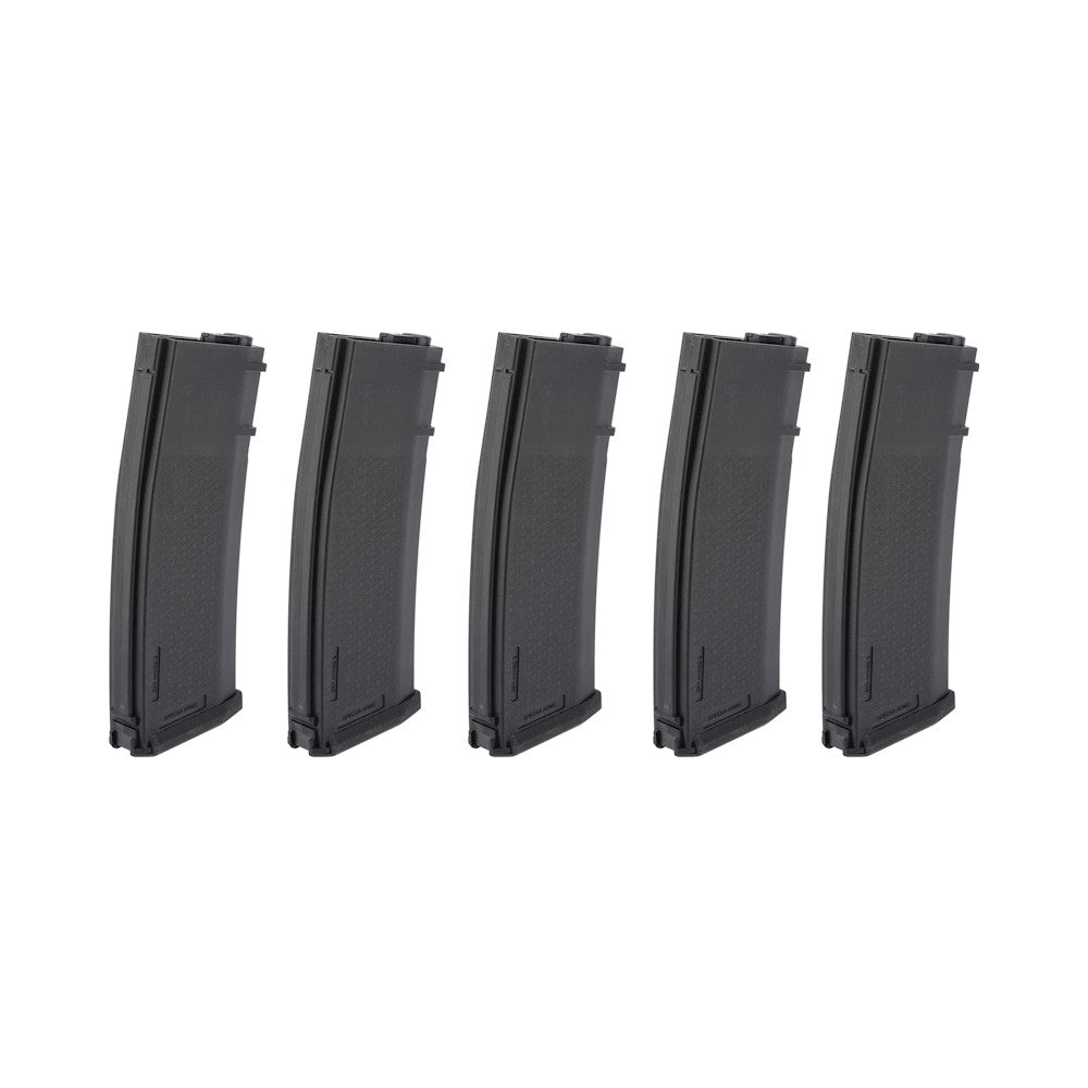 SPECNA ARMS SET 5x CARICATORI MAGGIORATI HI-CAP S-MAG 380 COLPI PER SERIE M4 / M16 NERO (SPE-05-025724)