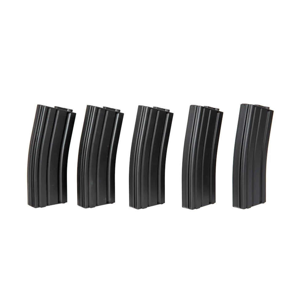 SPECNA ARMS SET 5x CARICATORI MONOFILARI MID-CAP 140 COLPI PER SERIE M4 / M16 NERO (SPE-05-025503)