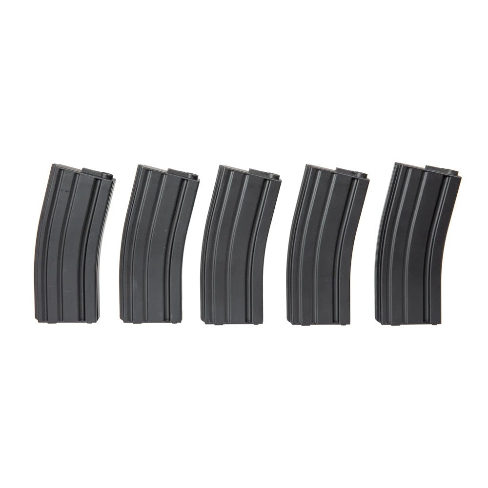 SPECNA ARMS SET 5x CARICATORI MONOFILARI MID-CAP 140 COLPI PER SERIE M4 / M16 NERO (SPE-05-025503)