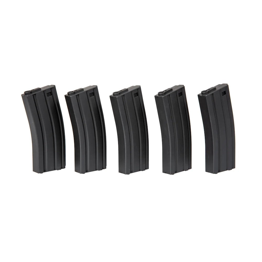 SPECNA ARMS SET 5x CARICATORI MONOFILARI MID-CAP 140 COLPI PER SERIE M4 / M16 NERO (SPE-05-025503)