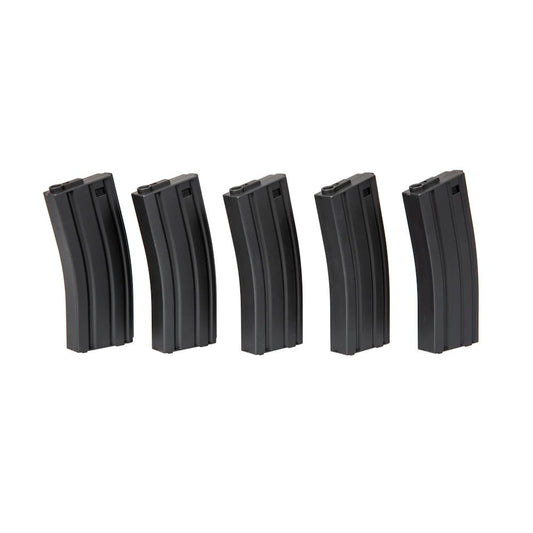 SPECNA ARMS SET 5x CARICATORI MONOFILARI MID-CAP 140 COLPI PER SERIE M4 / M16 NERO (SPE-05-025503)