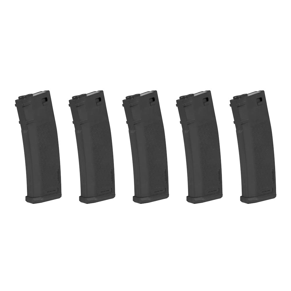 SPECNA ARMS SET 5x CARICATORI MONOFILARI MID-CAP S-MAG 125 COLPI PER SERIE M4 / M16 NERO (SPE-05-025718)