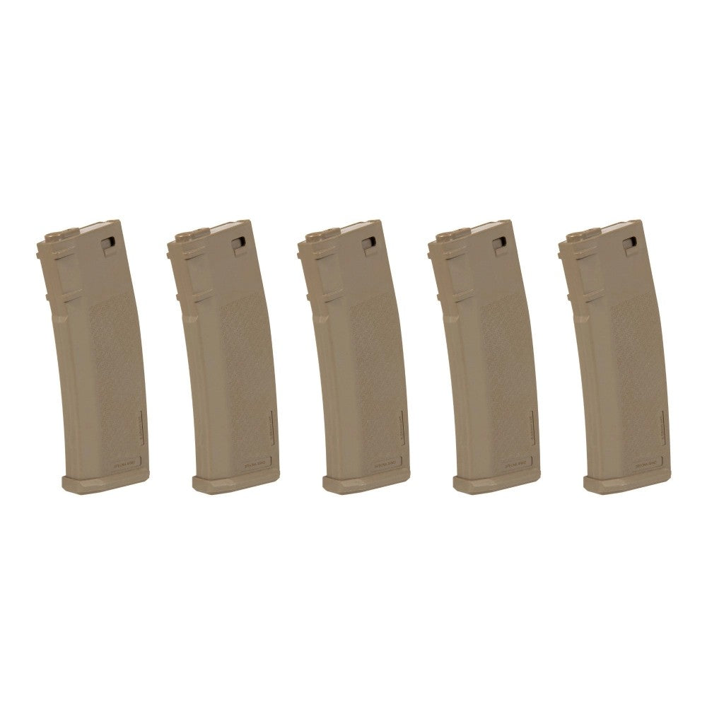 SPECNA ARMS SET 5x CARICATORI MONOFILARI MID-CAP S-MAG 125 COLPI PER SERIE M4 / M16 TAN (SPE-05-025720)
