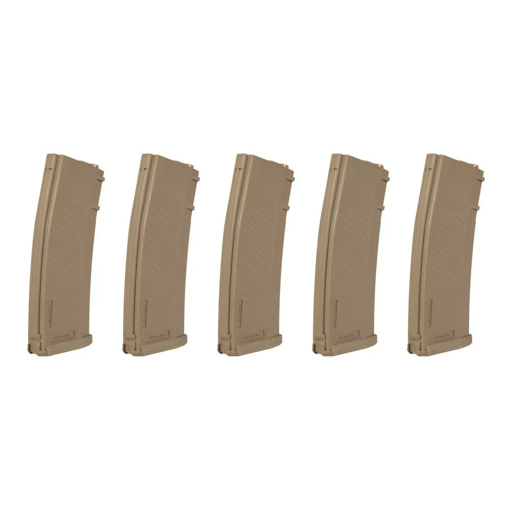 SPECNA ARMS SET 5x CARICATORI MONOFILARI MID-CAP S-MAG 125 COLPI PER SERIE M4 / M16 TAN (SPE-05-025720)