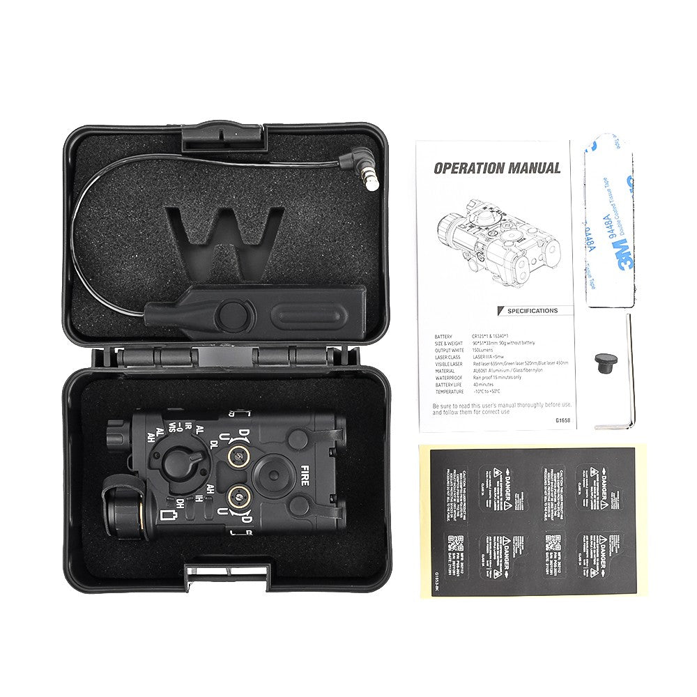 WADSN SISTEMA DI PUNTAMENTO LASER ROSSO/IR CON LUCE LED NERO (WD06093-B)