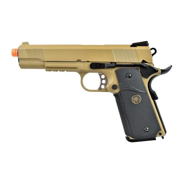 WE PISTOLA A GAS SCARRELLANTE 1911 MEU 1911 RAIL TAN (WE08T)