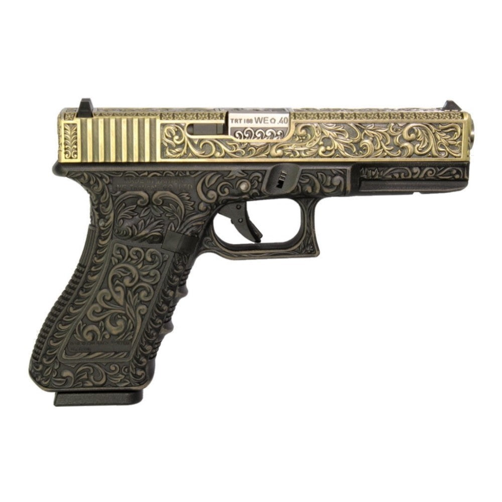 WE PISTOLA A GAS BLOWBACK WE17 CARTEL MEXICAN G-17 CLASSIC FLORAL PATTERN BRONZE (WG01FB)