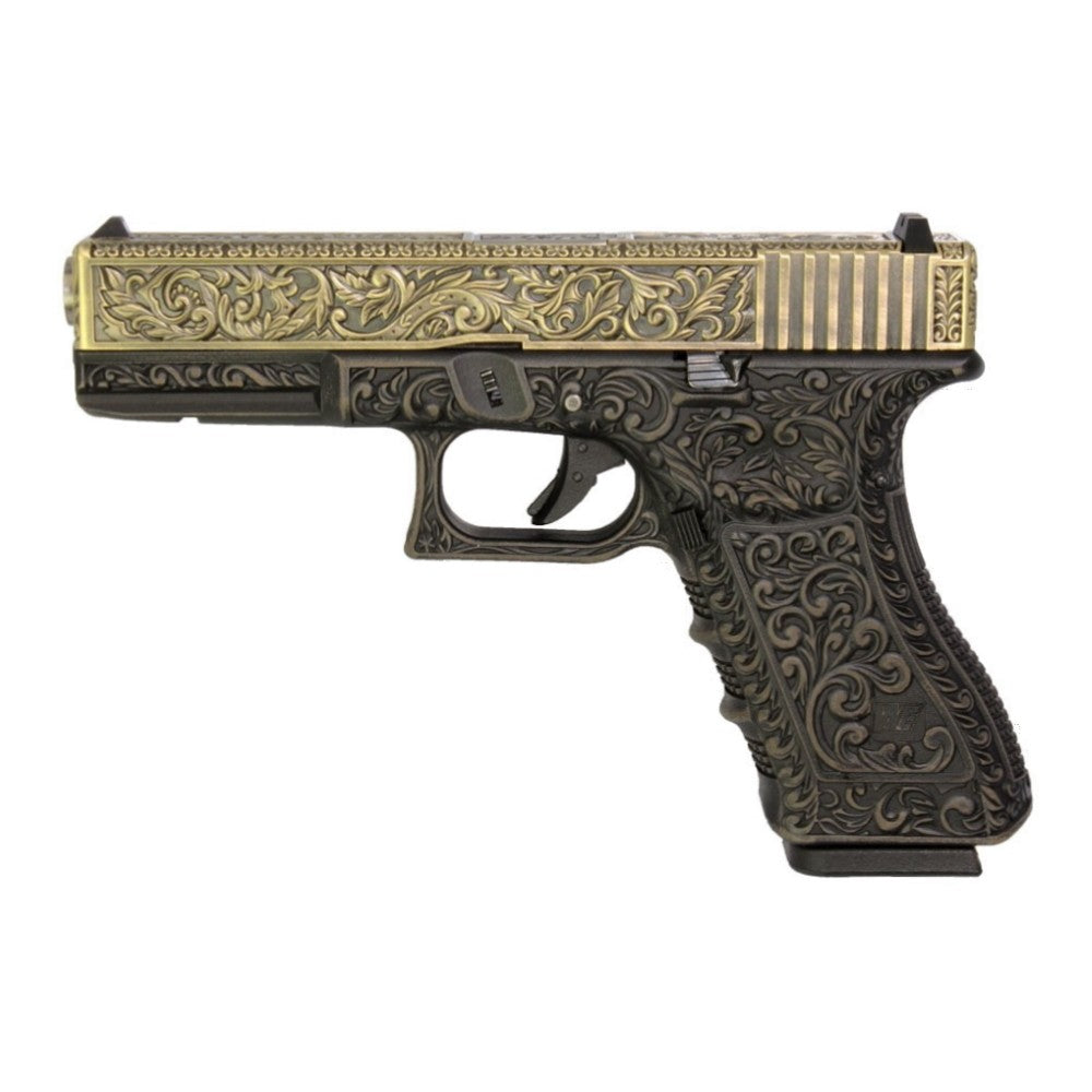 WE PISTOLA A GAS BLOWBACK WE17 CARTEL MEXICAN G-17 CLASSIC FLORAL PATTERN BRONZE (WG01FB)
