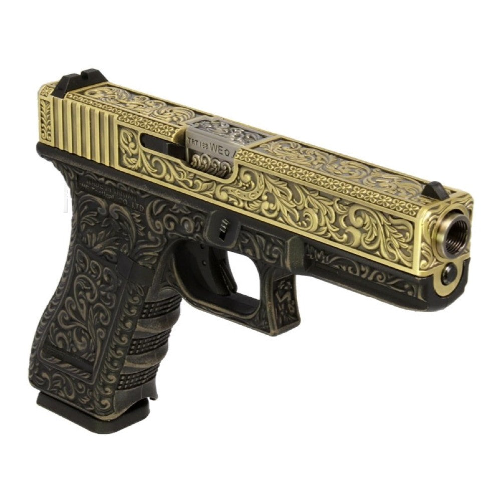 WE PISTOLA A GAS BLOWBACK WE17 CARTEL MEXICAN G-17 CLASSIC FLORAL PATTERN BRONZE (WG01FB)
