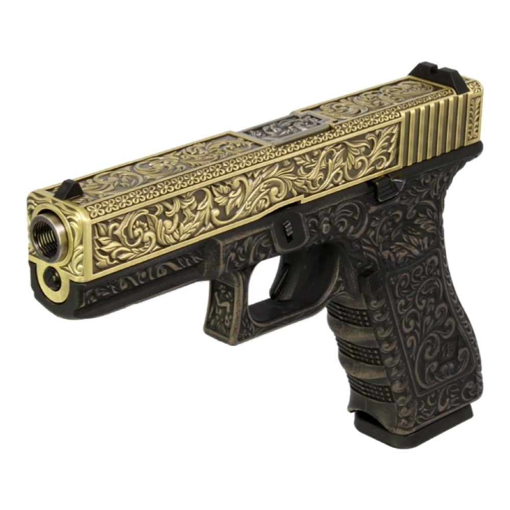 WE PISTOLA A GAS BLOWBACK WE17 CARTEL MEXICAN G-17 CLASSIC FLORAL PATTERN BRONZE (WG01FB)