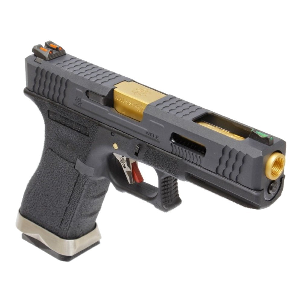 WE PISTOLA A GAS BLOWBACK WE17 CUSTOM G-17 FORCE SERIES T1  NERA / ORO(WG01WET-1)