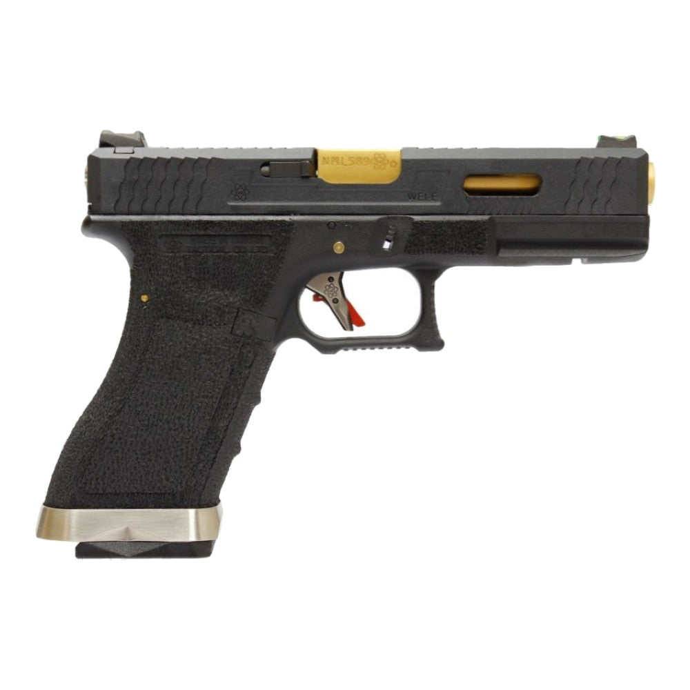 WE PISTOLA A GAS BLOWBACK WE17 CUSTOM G-17 FORCE SERIES T1  NERA / ORO(WG01WET-1)