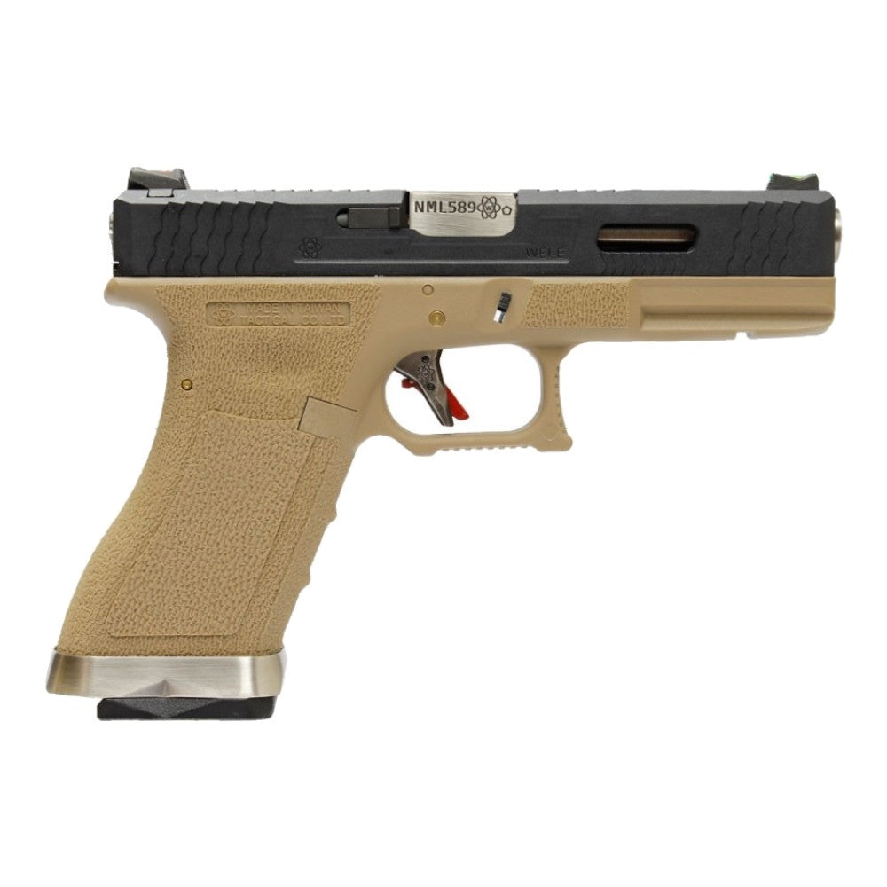 WE PISTOLA A GAS BLOWBACK WE17 CUSTOM G-17 FORCE SERIES T2 DUAL TONE NERA / TAN(WG01WET-2)