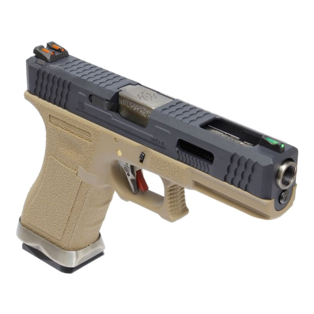 WE PISTOLA A GAS BLOWBACK WE17 CUSTOM G-17 FORCE SERIES T2 DUAL TONE NERA / TAN(WG01WET-2)