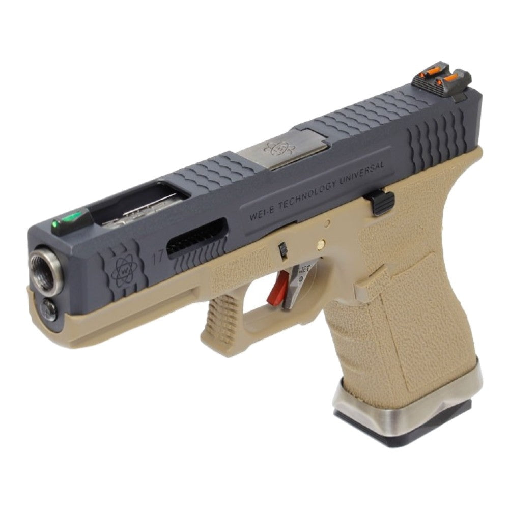 WE PISTOLA A GAS BLOWBACK WE17 CUSTOM G-17 FORCE SERIES T2 DUAL TONE NERA / TAN(WG01WET-2)