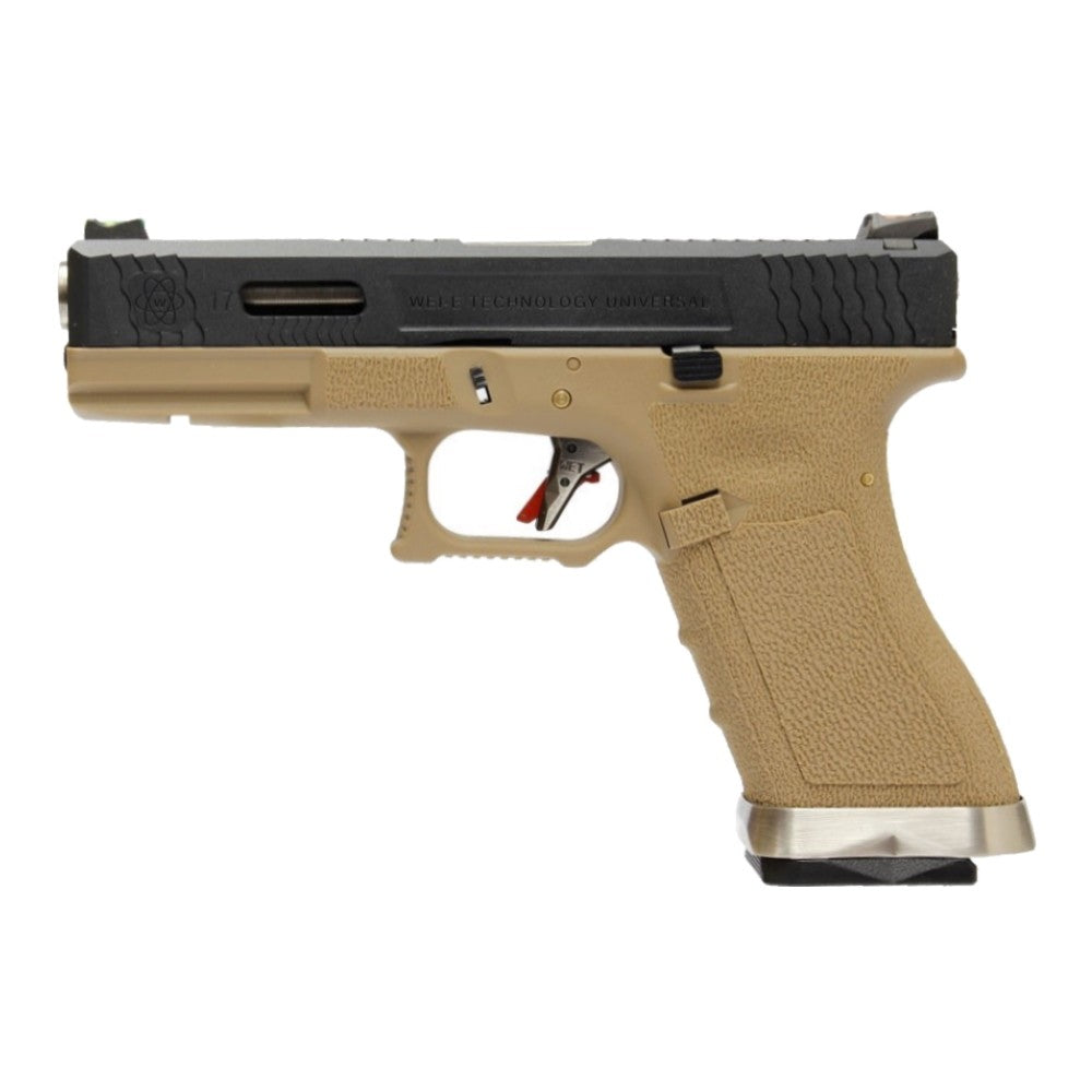 WE PISTOLA A GAS BLOWBACK WE17 CUSTOM G-17 FORCE SERIES T2 DUAL TONE NERA / TAN(WG01WET-2)