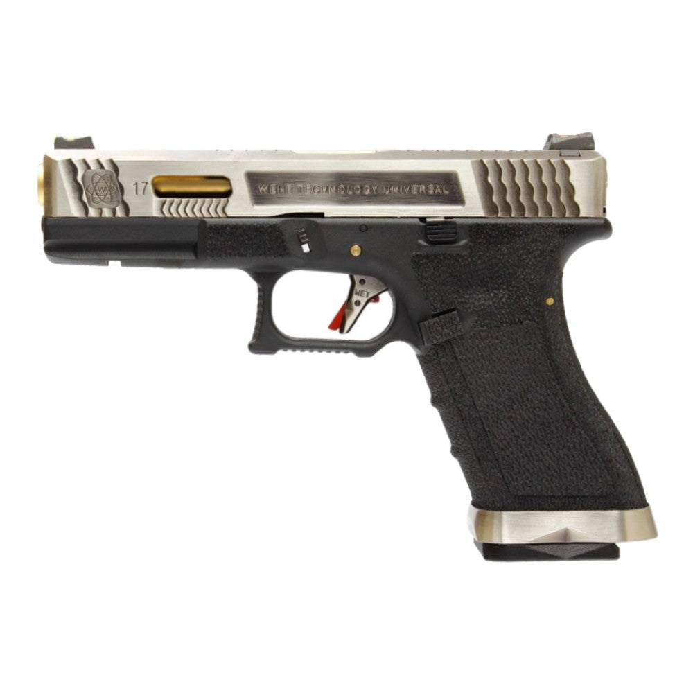 WE PISTOLA A GAS BLOWBACK WE17 CUSTOM G-17 FORCE SERIES T3 SILVER / GOLD/ BLACK(WG01WET-3)
