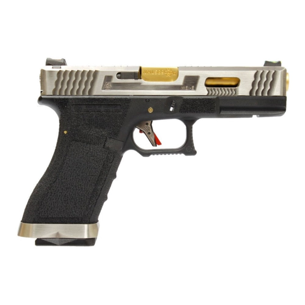 WE PISTOLA A GAS BLOWBACK WE17 CUSTOM G-17 FORCE SERIES T3 SILVER / GOLD/ BLACK(WG01WET-3)