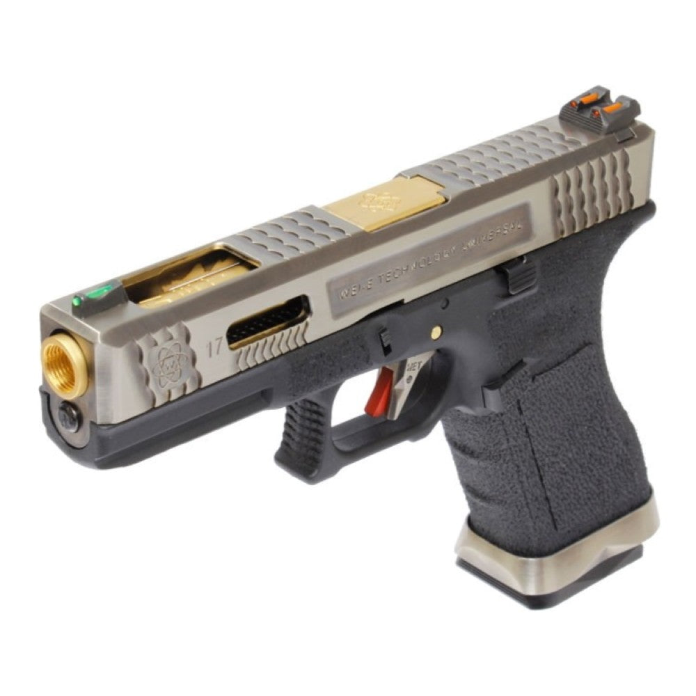 WE PISTOLA A GAS BLOWBACK WE17 CUSTOM G-17 FORCE SERIES T3 SILVER / GOLD/ BLACK(WG01WET-3)