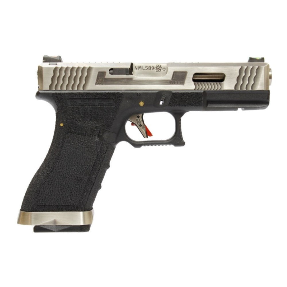 WE PISTOLA A GAS BLOWBACK WE17 CUSTOM G-17 FORCE SERIES T7 ARGENTO / NERA(WG01WET-7)