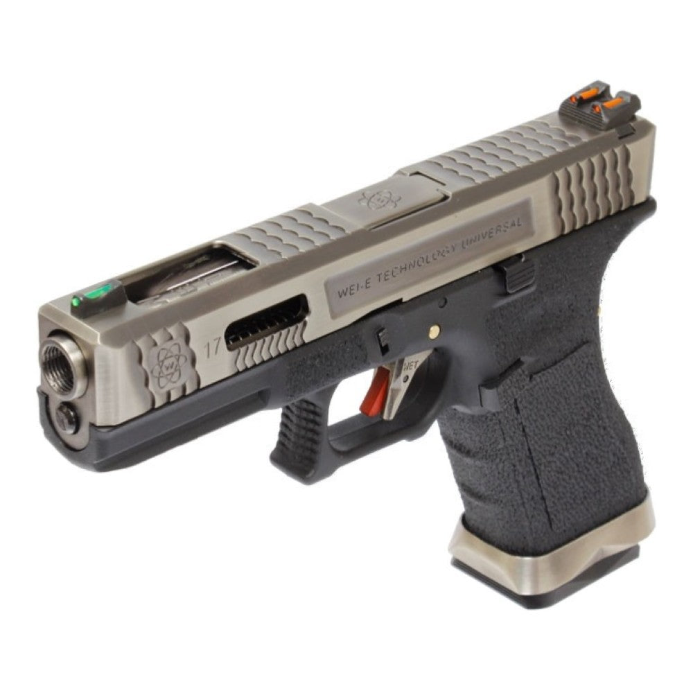 WE PISTOLA A GAS BLOWBACK WE17 CUSTOM G-17 FORCE SERIES T7 ARGENTO / NERA(WG01WET-7)