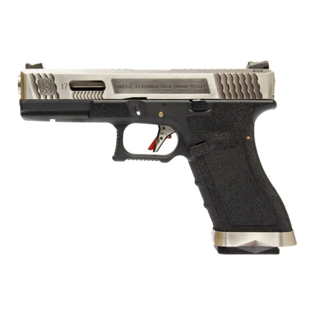 WE PISTOLA A GAS BLOWBACK WE17 CUSTOM G-17 FORCE SERIES T7 ARGENTO / NERA(WG01WET-7)