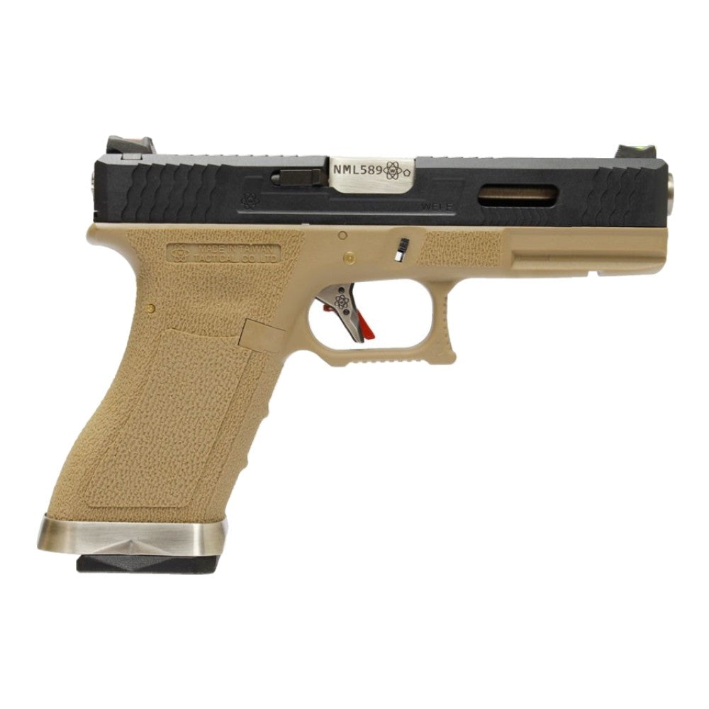 WE PISTOLA A GAS BLOWBACK CUSTOM WE18 G-18 FORCE SERIES T2 DUAL TONE NERA / TAN (WG02WET-2)