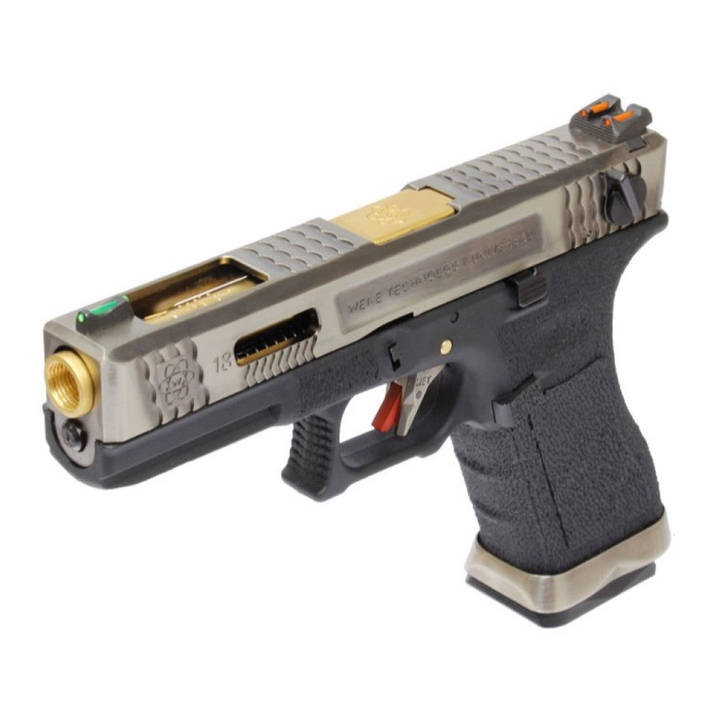 WE PISTOLA A GAS BLOWBACK CUSTOM WE18 G-18 FORCE SERIES T3 ARGENTO / NERA / ORO(WG02WET-3)