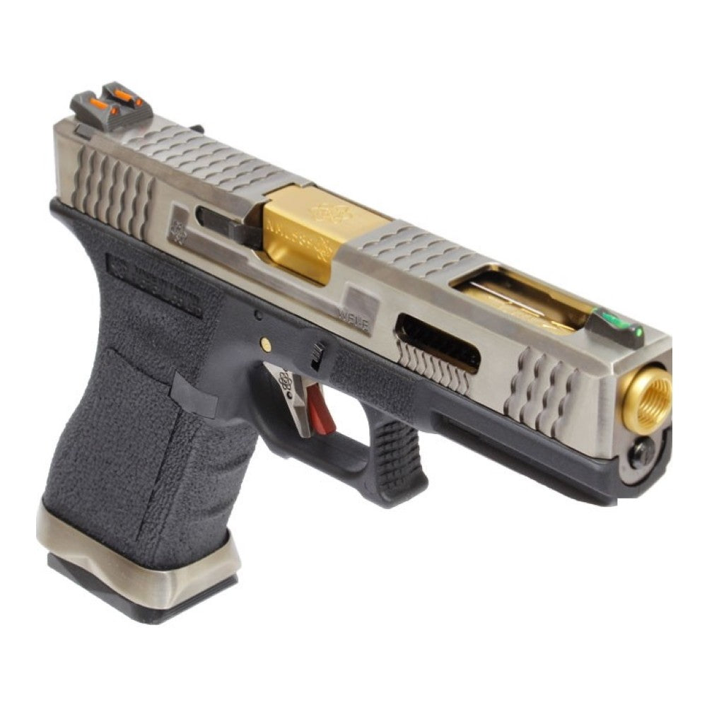 WE PISTOLA A GAS BLOWBACK CUSTOM WE18 G-18 FORCE SERIES T3 ARGENTO / NERA / ORO(WG02WET-3)