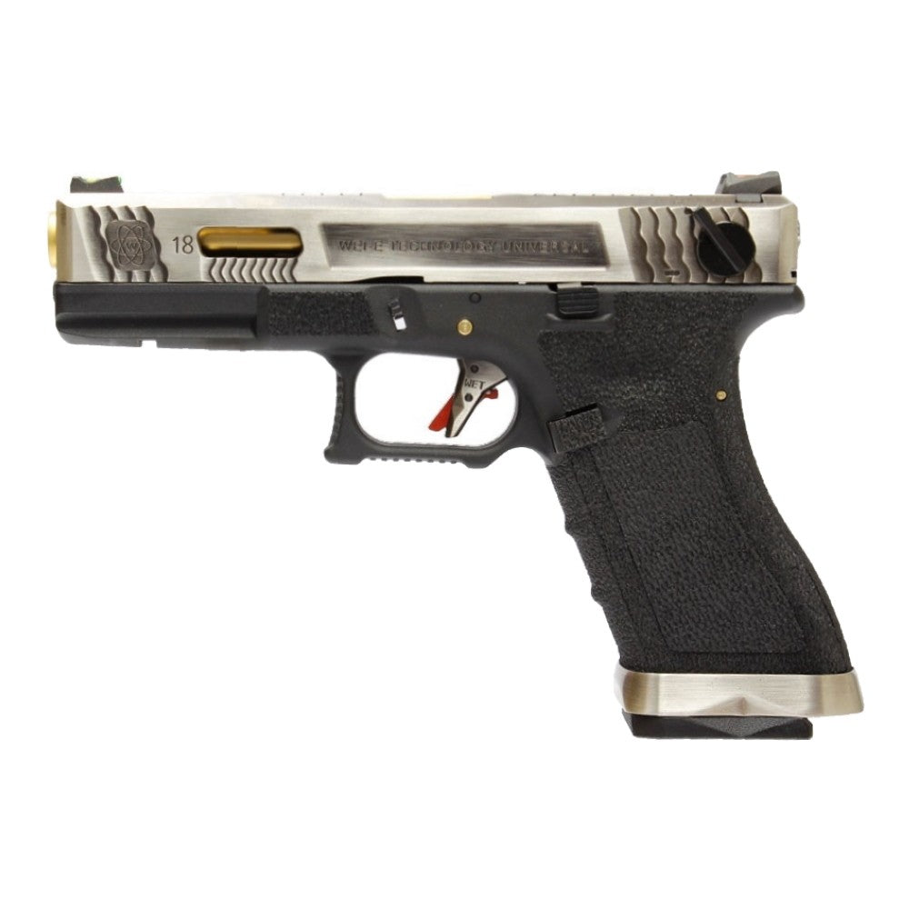 WE PISTOLA A GAS BLOWBACK CUSTOM WE18 G-18 FORCE SERIES T3 ARGENTO / NERA / ORO(WG02WET-3)