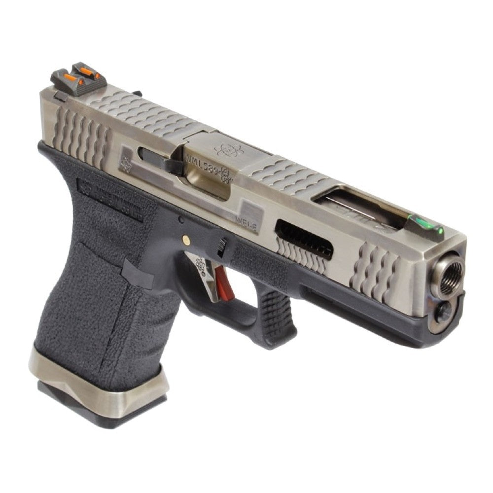 WE PISTOLA A GAS BLOWBACK CUSTOM WE18 G-18 FORCE SERIES T7 ARGENTO/NERA(WG02WET-7)