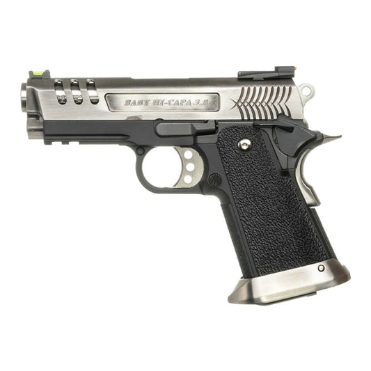 WE PISTOLA A GAS HI-CAPA 3.8 BABY HICAPA WET-3 DEINONYCHUS SILVER ARGENTO/NERA (WH8WET-3)