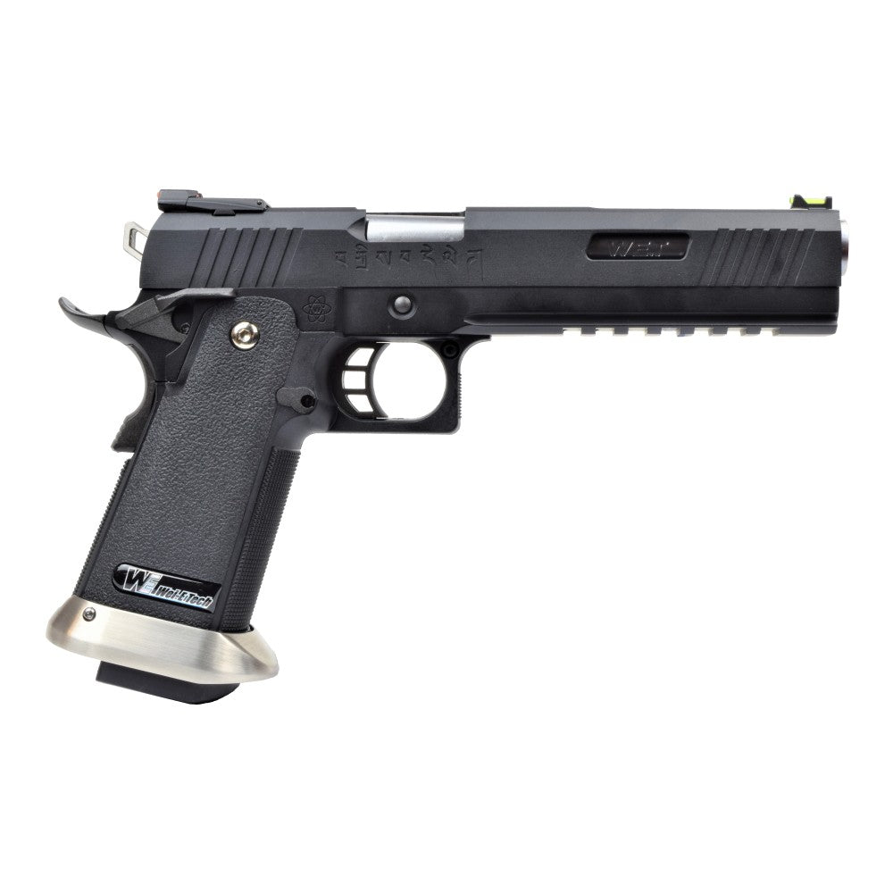WE PISTOLA A GAS HI-CAPA 6.0 HICAPA DA TIRO I-REX FORCE NERA / SILVER BARREL (WH18-BKSV)