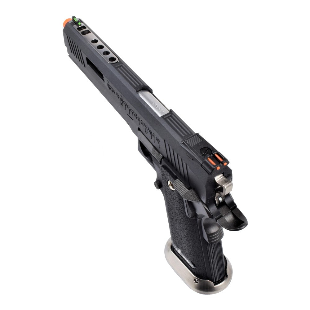 WE PISTOLA A GAS HI-CAPA 6.0 HICAPA DA TIRO I-REX FORCE NERA / SILVER BARREL (WH18-BKSV)