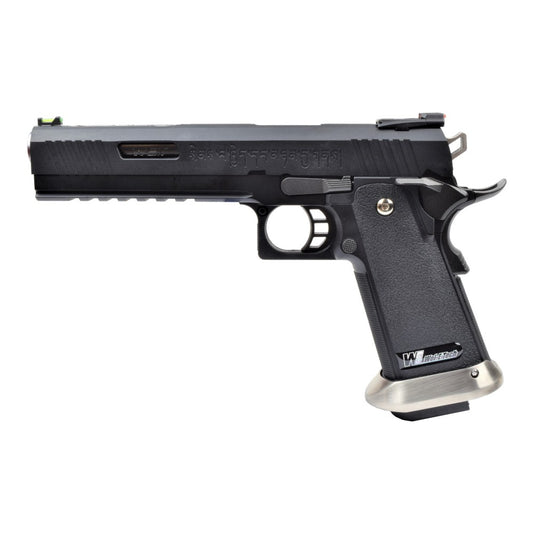 WE PISTOLA A GAS HI-CAPA 6.0 HICAPA DA TIRO I-REX FORCE NERA / SILVER BARREL (WH18-BKSV)